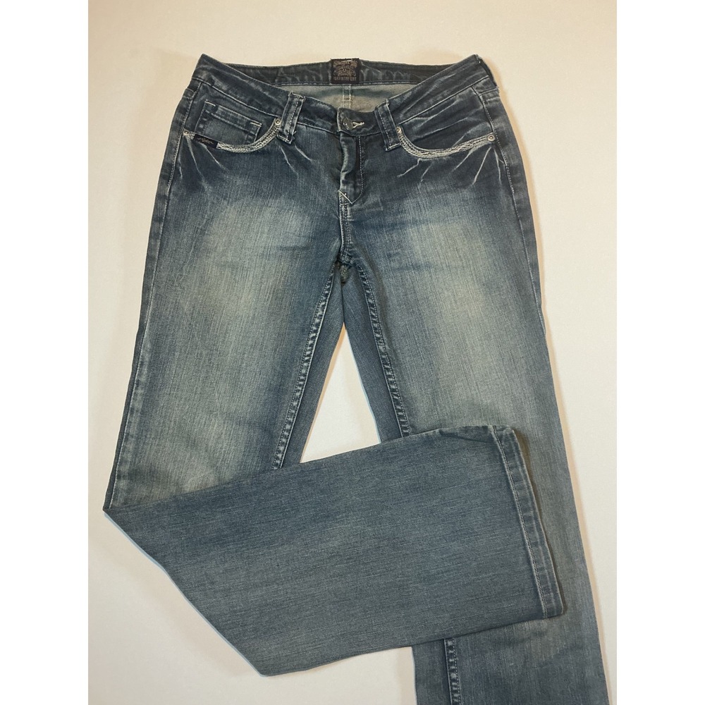 Cowgirl Up Embroidered Bootcut Women's Jeans Flap Pocket Thick Stitch Size 4